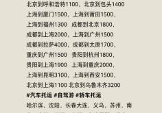 三亞到赤峰轎車托運電話號碼