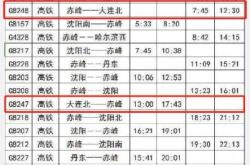 烏市到赤峰的火車列車表