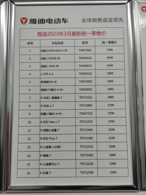 赤峰雅迪電動車上牌電話號碼-第1張圖片