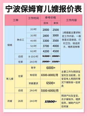 赤峰家政電話收費(fèi)價(jià)格表最新-第1張圖片